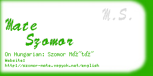 mate szomor business card